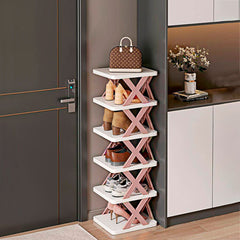 Étagère à chaussures 6 étagères de rangement Étagère modulaire H82 Gain d'espace
