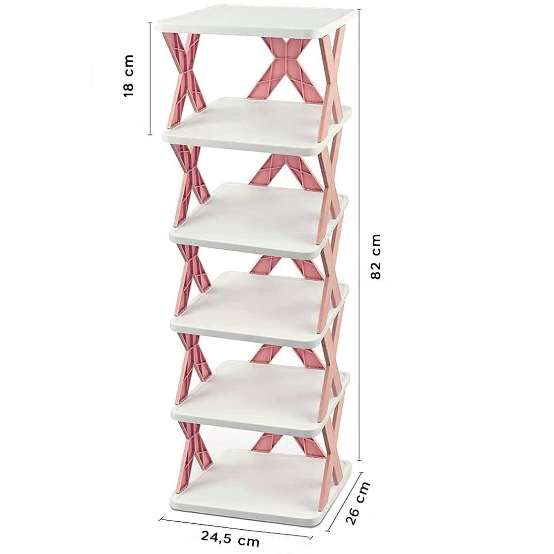 Étagère à chaussures 6 étagères de rangement Étagère modulaire H82 Gain d'espace