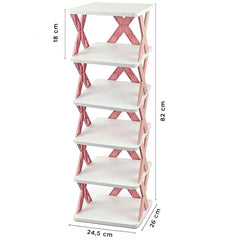 Étagère à chaussures 6 étagères de rangement Étagère modulaire H82 Gain d'espace