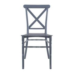 Set 2 chaises Sidney Grises polypropylène vintage pour restauration événements