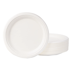 Lot de 20 Assiettes en Papier de 23 cm Jetables, Biodegradables et Écologiques