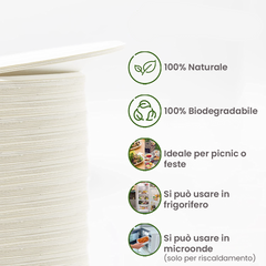 Lot de 400 Assiettes Plates Jetables en Papier Écologique et Biodégradables 23cm