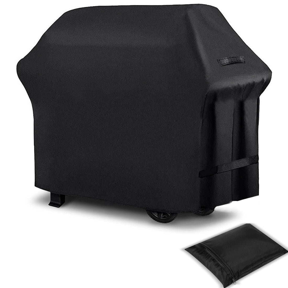 Housse pour barbecue en tissu imperméable 170X61X117 noir avec fermeture velcro