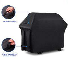 Housse pour barbecue en tissu imperméable 170X61X117 noir avec fermeture velcro