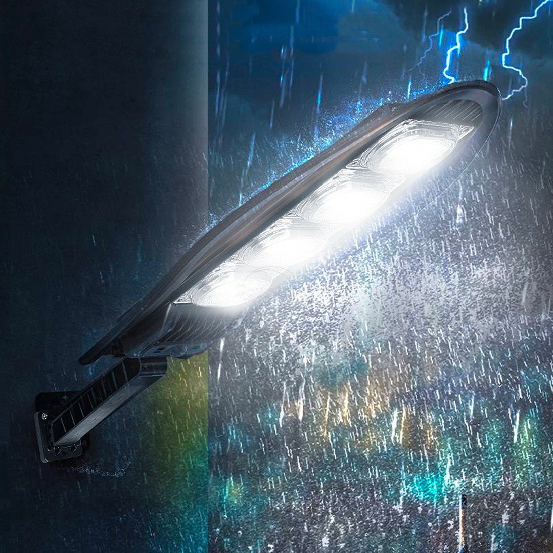 Lampe Solaire Phare Lanterne 80W W779B avec Détecteur Mouvement et Télécommande
