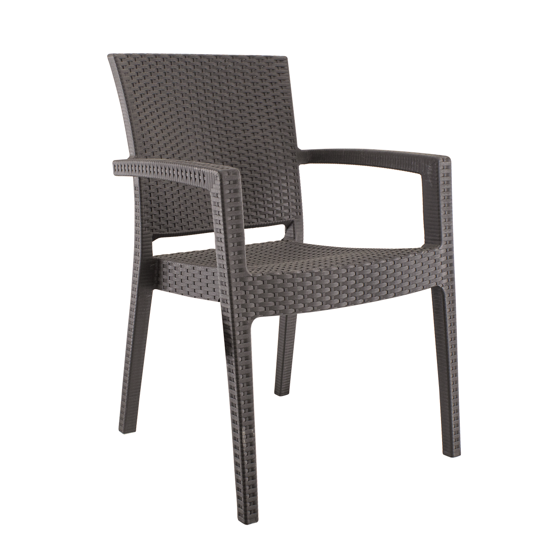 Ensemble 2 chaises d'extérieur CATAS résine effet rotin accoudoirs empilables