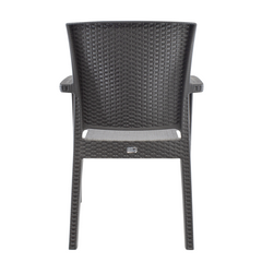 Ensemble 2 chaises d'extérieur CATAS résine effet rotin accoudoirs empilables
