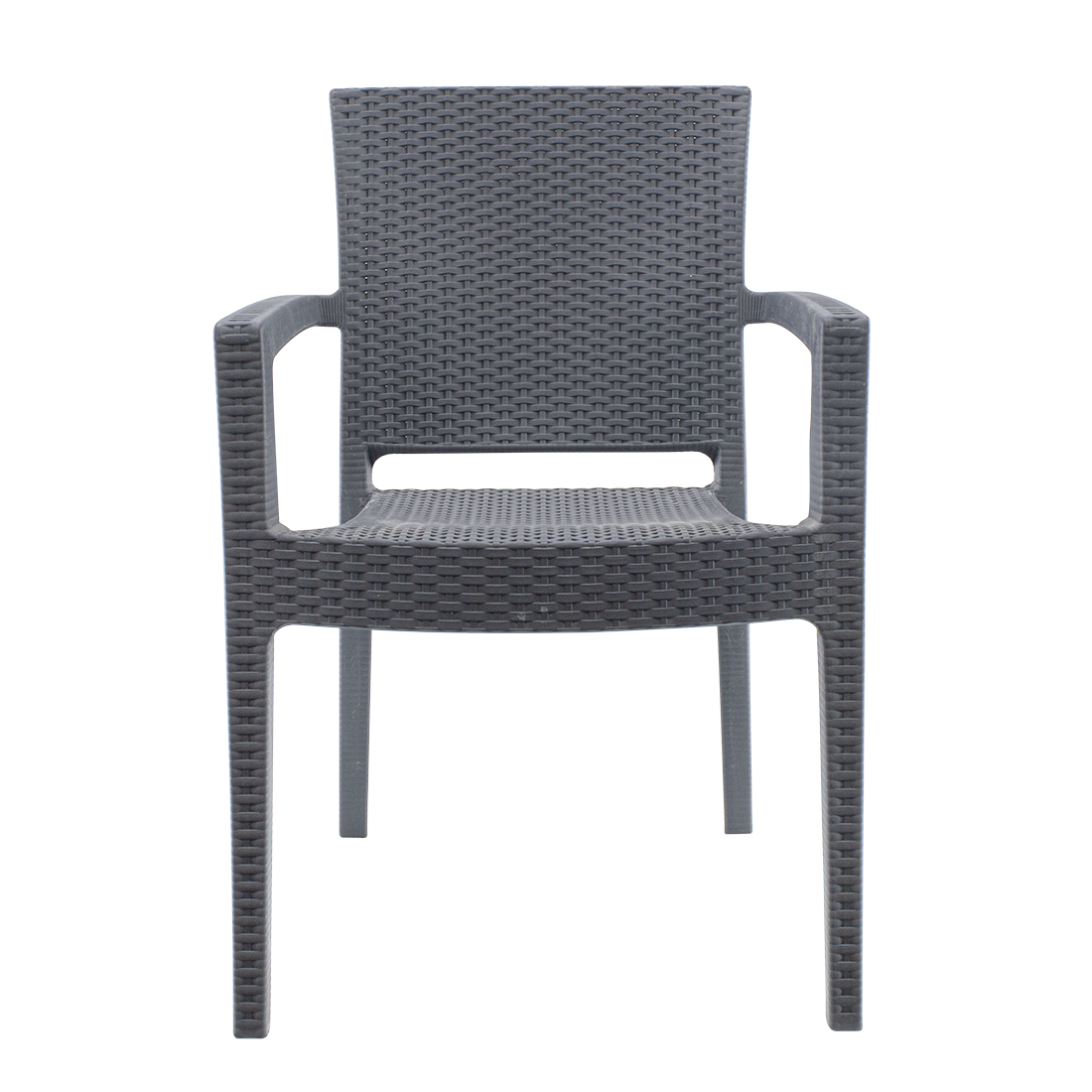 Ensemble 2 chaises d'extérieur CATAS résine effet rotin accoudoirs empilables
