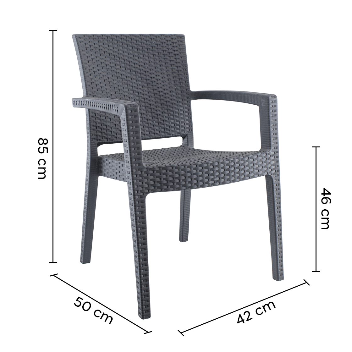 Ensemble 2 chaises d'extérieur CATAS résine effet rotin accoudoirs empilables