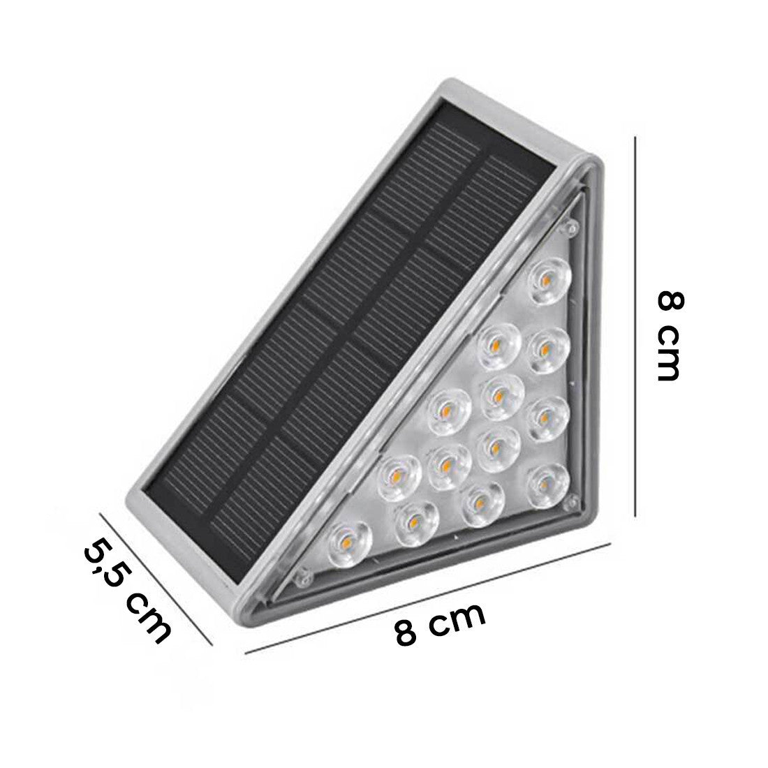 Set 2 lampes solaires LED pour escaliers lumière froide 6500K  pour extérieur