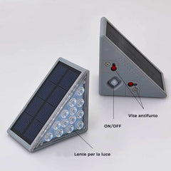 Set 2 lampes solaires LED pour escaliers lumière froide 6500K  pour extérieur