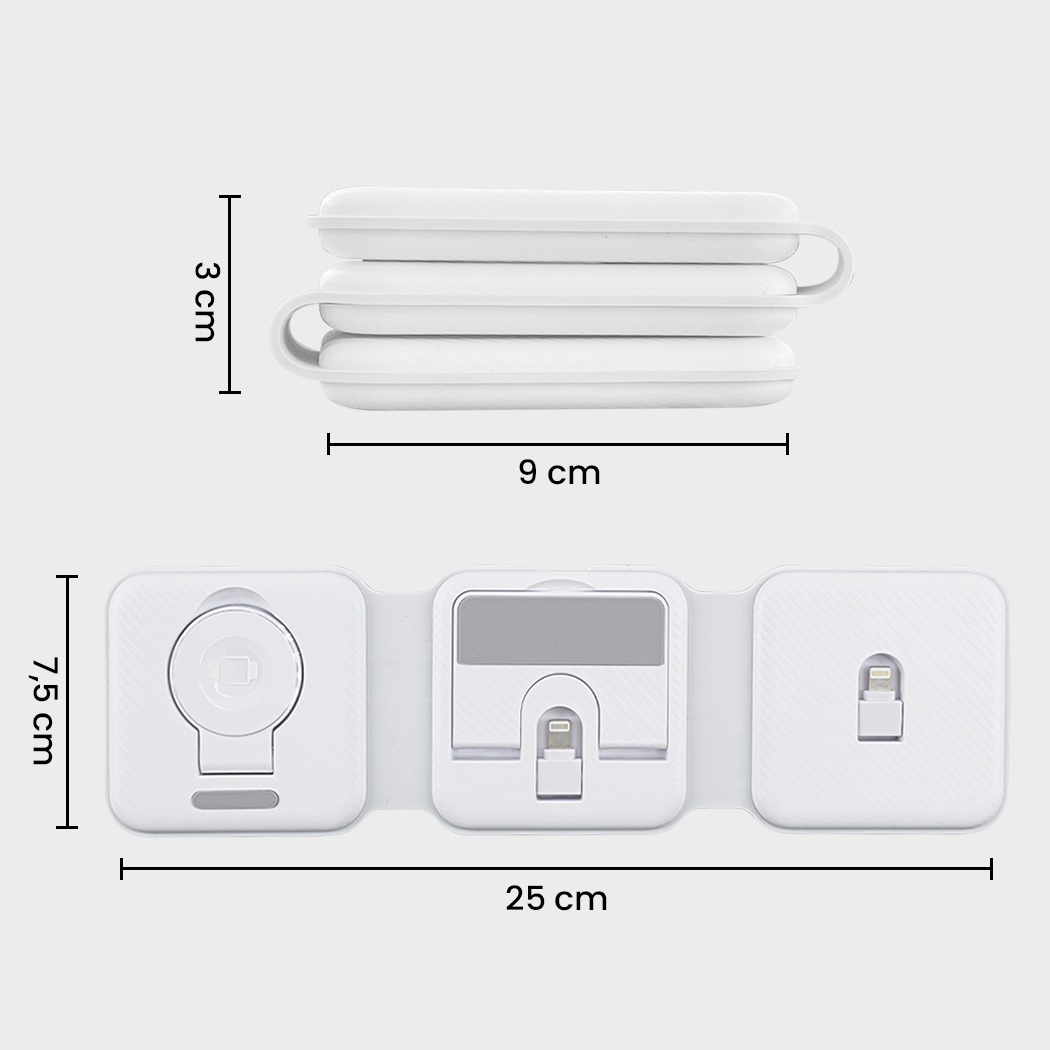 Base de charge magnétique 3 en 1 Chargeur sans fil pliable, deux couleurs