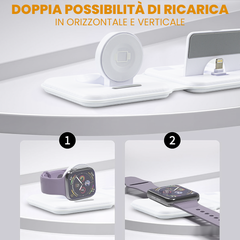 Base de charge magnétique 3 en 1 Chargeur sans fil pliable, deux couleurs