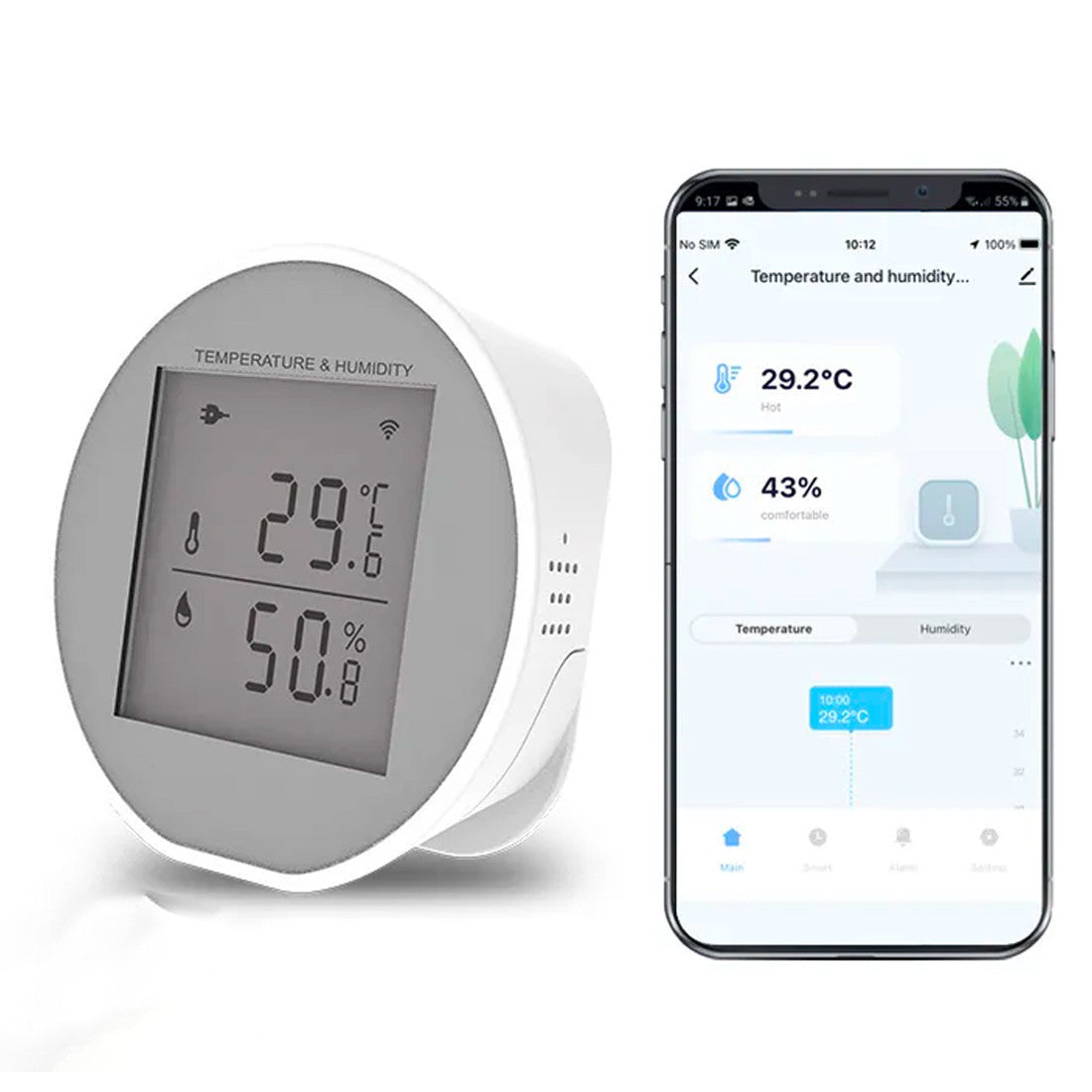 Thermostat numérique contrôle température et l'humidite télécommande Wi-Fi 2.4