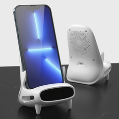 Le chargeur à induction sans fil amplifie le son pour les smartphones