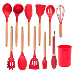Set 12 ustensiles cuisine silicone qualité alimentaire antiadhésifs résistants