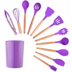 Set 12 ustensiles cuisine silicone qualité alimentaire antiadhésifs résistants