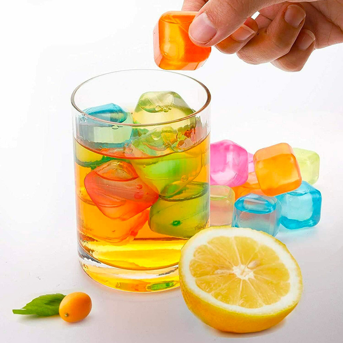 Ensemble de 40 glaçons en silicone réutilisables et colorés
