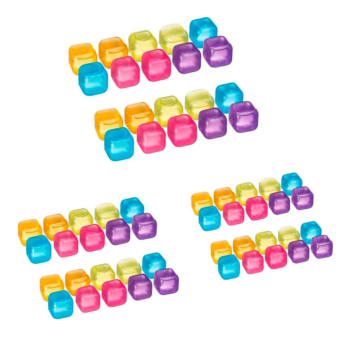 Ensemble de 60 glaçons en silicone réutilisables et colorés