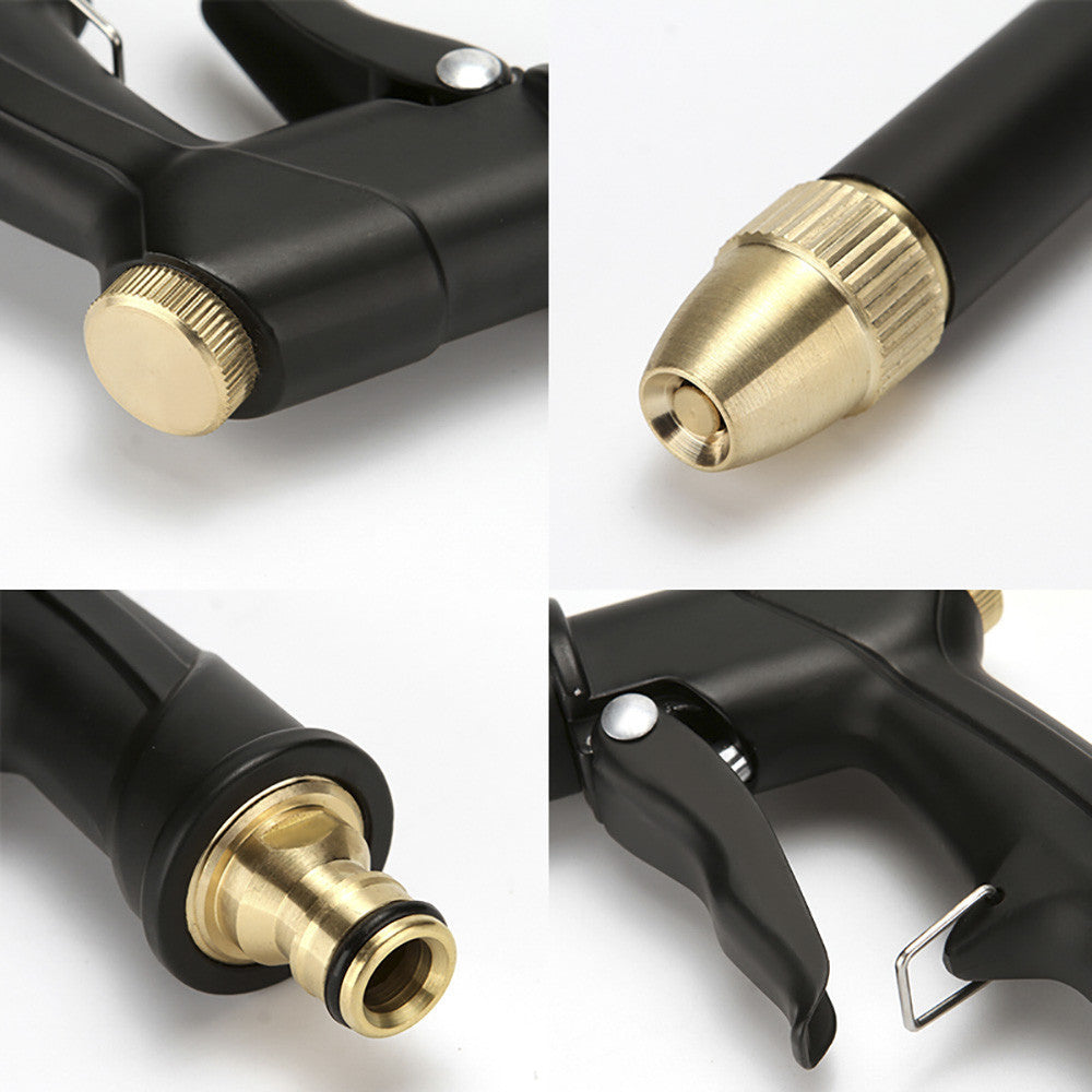 Tuyau de jardin en plastique de 5m avec pistolet multifonction, raccords et buse