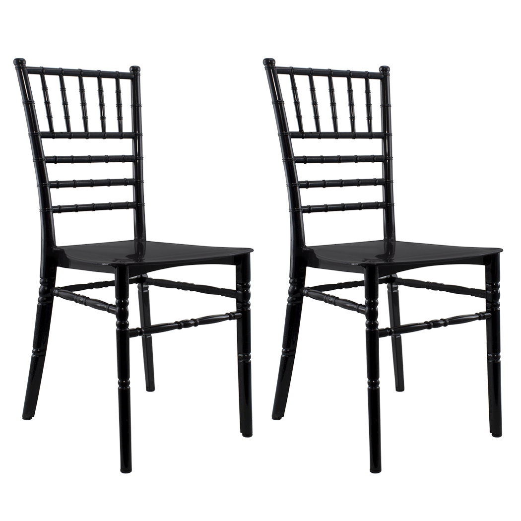 Ensemble de 2 chaises Chiavari noires au design vintage classique