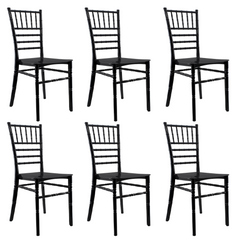 Ensemble de 6 chaises Chiavari noires au design vintage classique