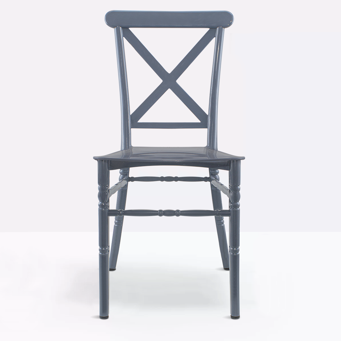 Ensemble 4 chaises Sidney polypropylène gris vintage pour la restauration