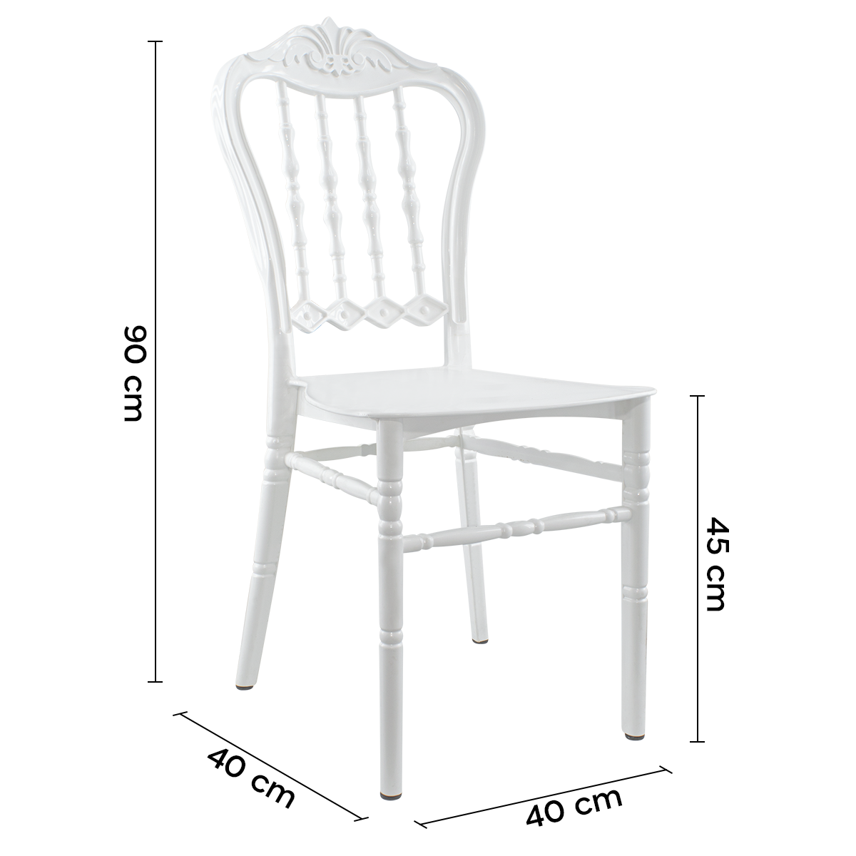 2 chaises blanches Emilia polypropylène au design adapté à la restauration