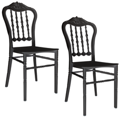 2 chaises blanches Emilia polypropylène au design adapté à la restauration