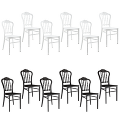 Set 6 chaises Emilia en polypropylène design pour la restauration et événements