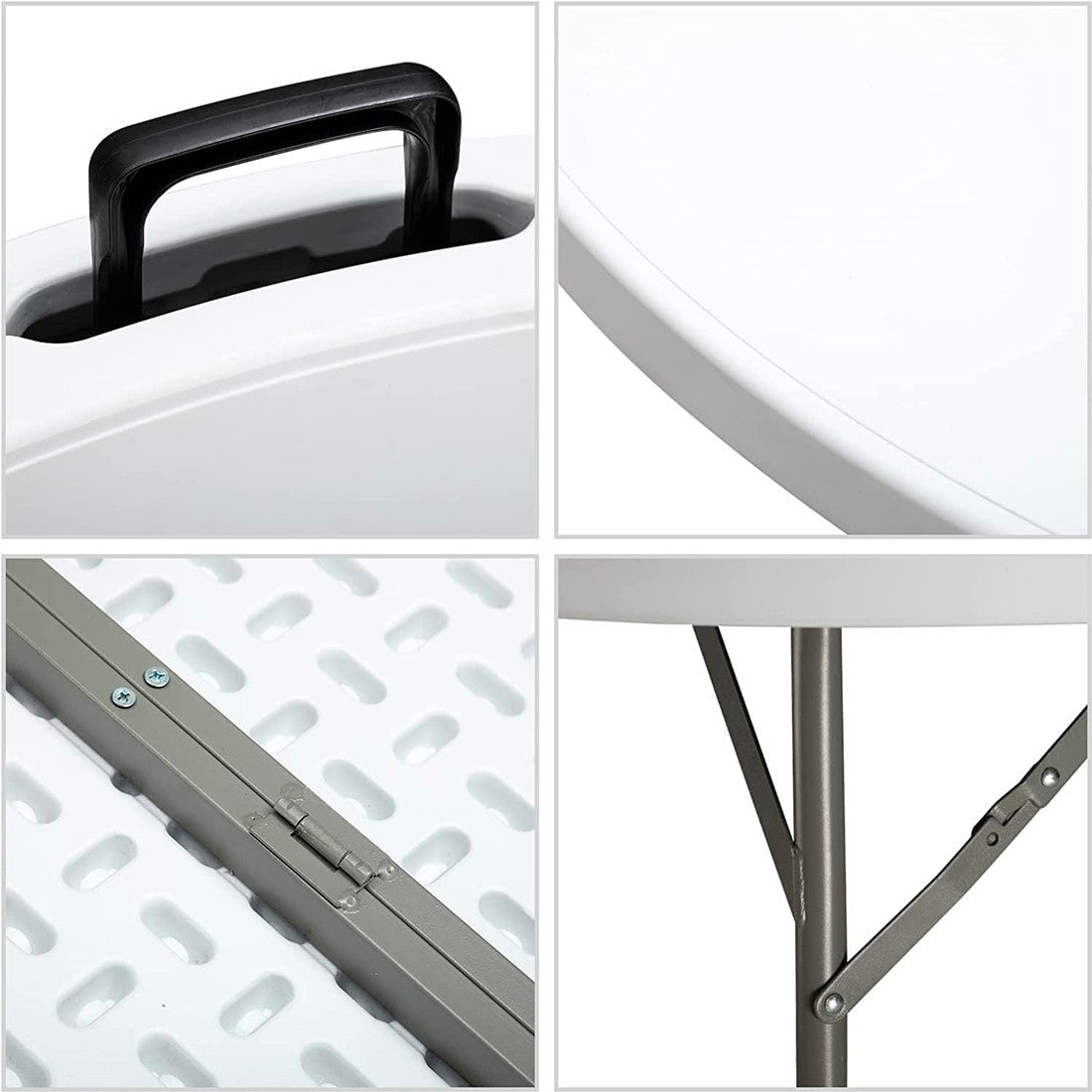 Table pliante ronde ASIA de 150 cm en résine blanche pour le service traiteur