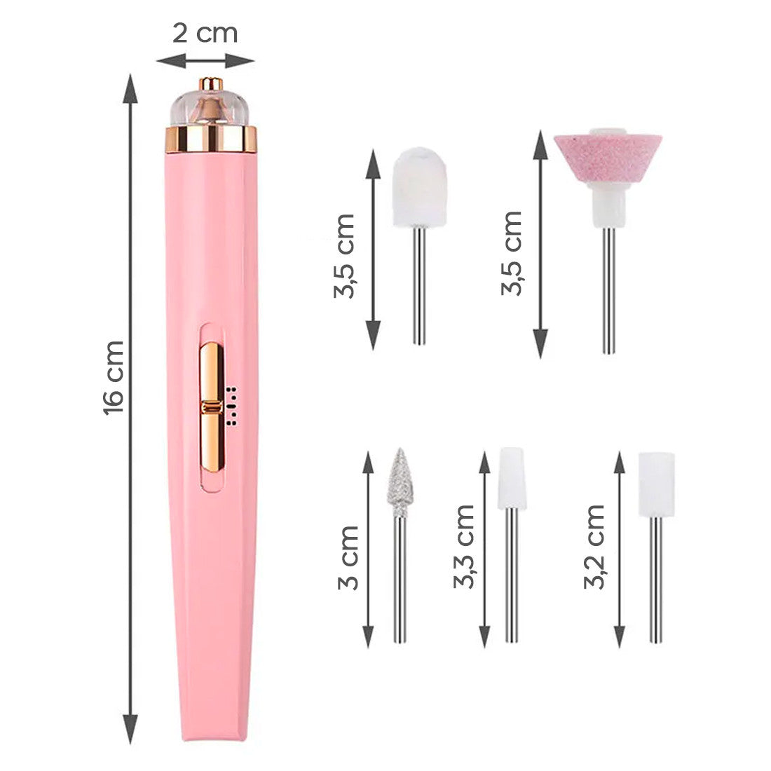 Mini Ponceuse à Ongles Électrique Portable Rechargeable 12000 tr/min 2 Vitesses