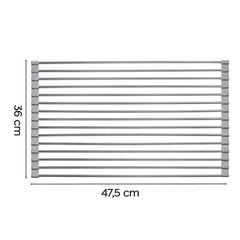 Égouttoir Pliable pour Évier Gain de Place en Acier Multifonction Gris 36x47.4cm