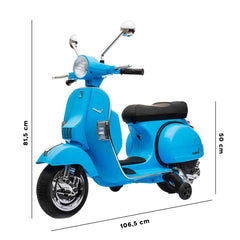 LT887 Moto électrique PIAGGIO pour enfants VESPA PX avec roulettes laterales