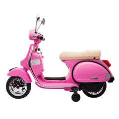 LT887 Moto électrique PIAGGIO pour enfants VESPA PX avec roulettes laterales