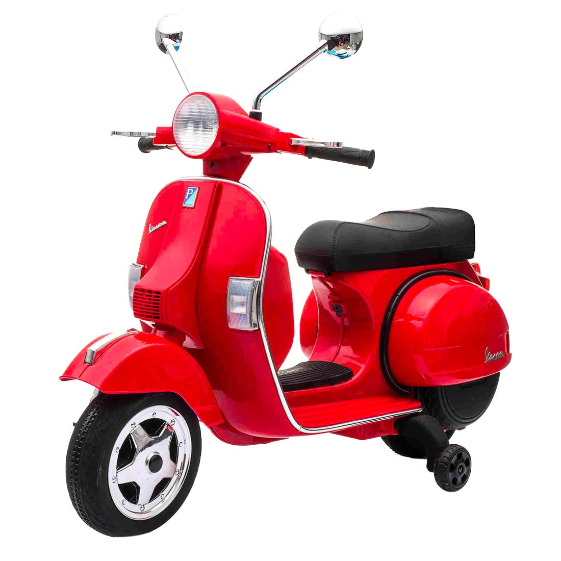 LT887 Moto électrique PIAGGIO pour enfants VESPA PX avec roulettes laterales