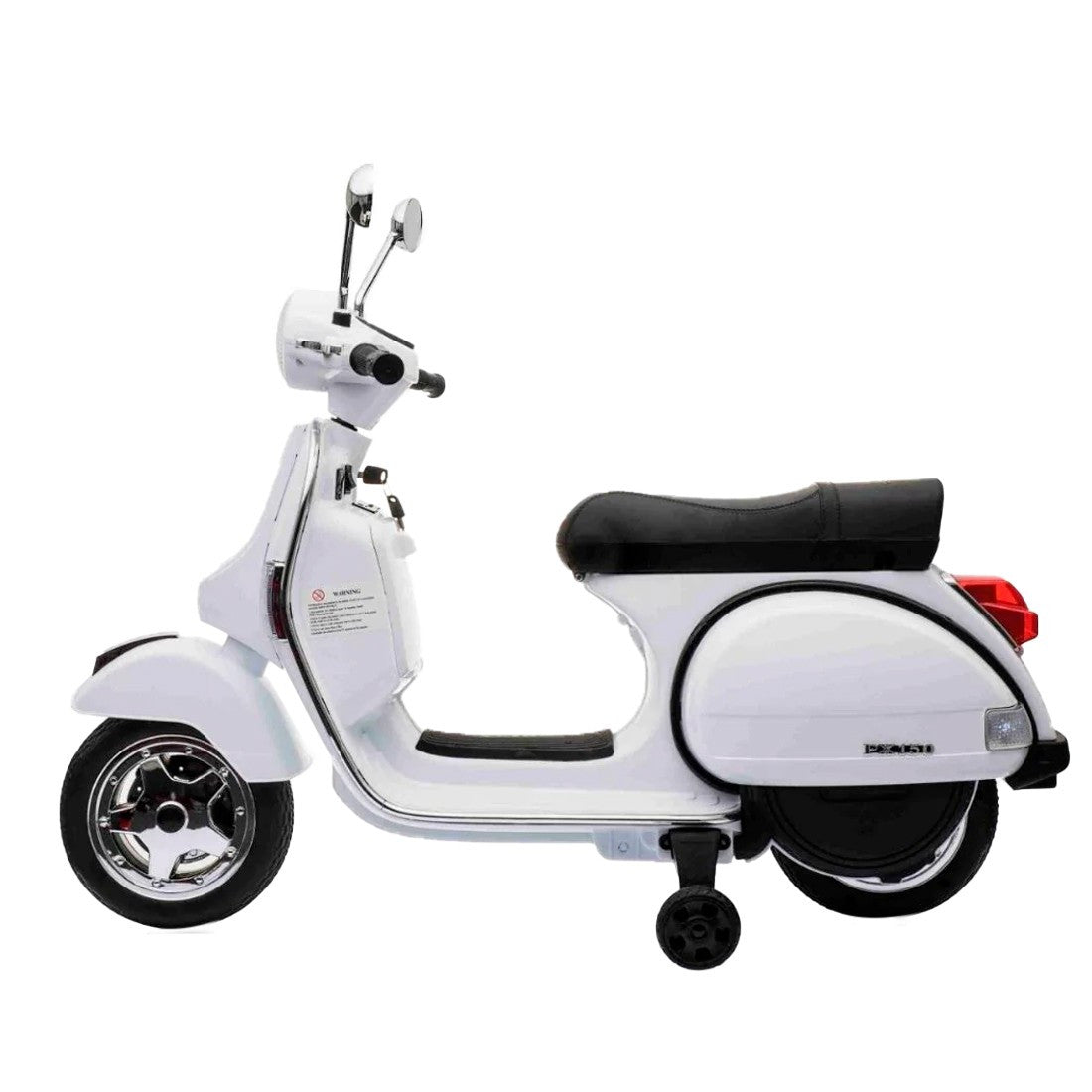 LT887 Moto électrique PIAGGIO pour enfants VESPA PX avec roulettes laterales