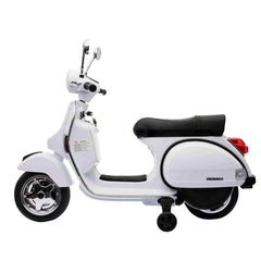 LT887 Moto électrique PIAGGIO pour enfants VESPA PX avec roulettes laterales