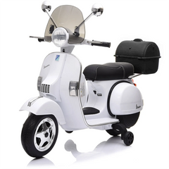 Piaggio Vespa PX 150 Full Electrique 12V pour Enfant avec coffre et paravent MP3