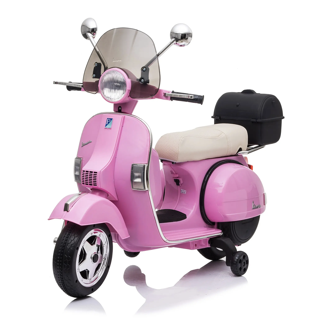 Piaggio Vespa PX 150 Full Electrique 12V pour Enfant avec coffre et paravent MP3