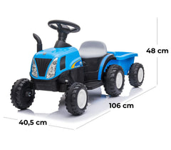 LT921 Tracteur électrique enfants New Holland Small 6V remorque lumières et sons