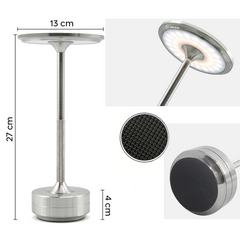 Lampe de Table 5W Rechargeable Contrôle Tactile LED Réglable Design en Aluminium