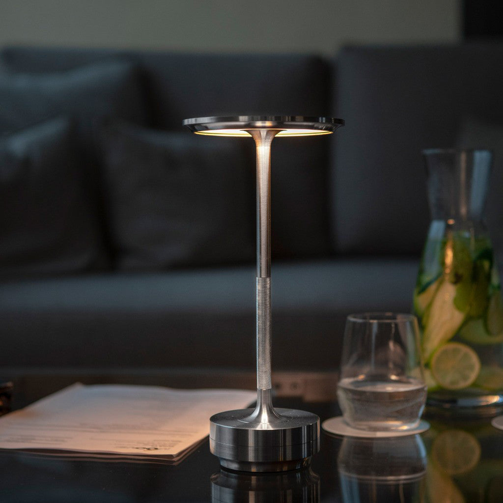 Lampe de Table 5W Rechargeable Contrôle Tactile LED Réglable Design en Aluminium