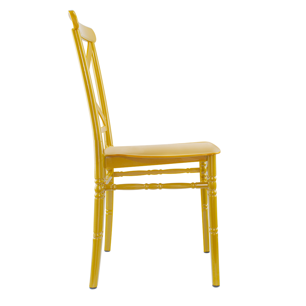 6 chaises vintage polypropylène moutarde Sidney idéales restauration événements