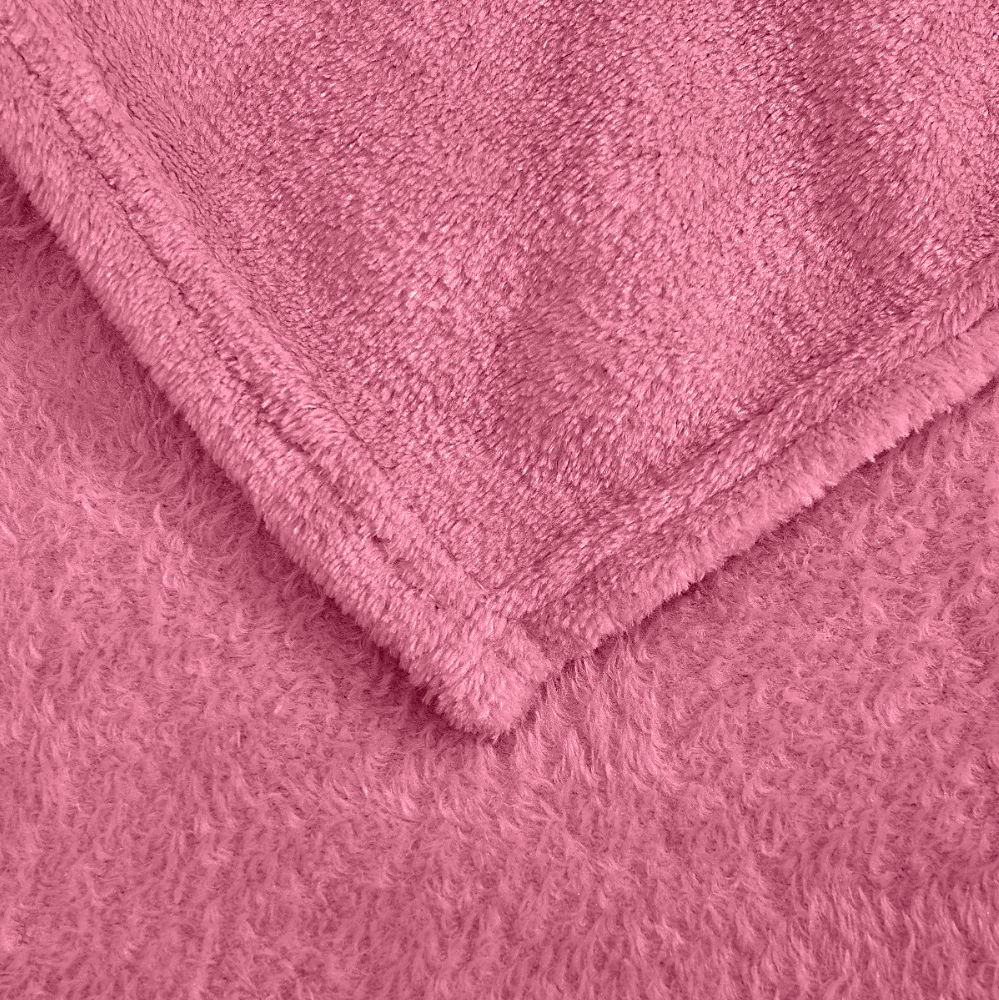 Couverture lisse pour lit matrimonial Barcelone 210x240cm, en peluche très douce