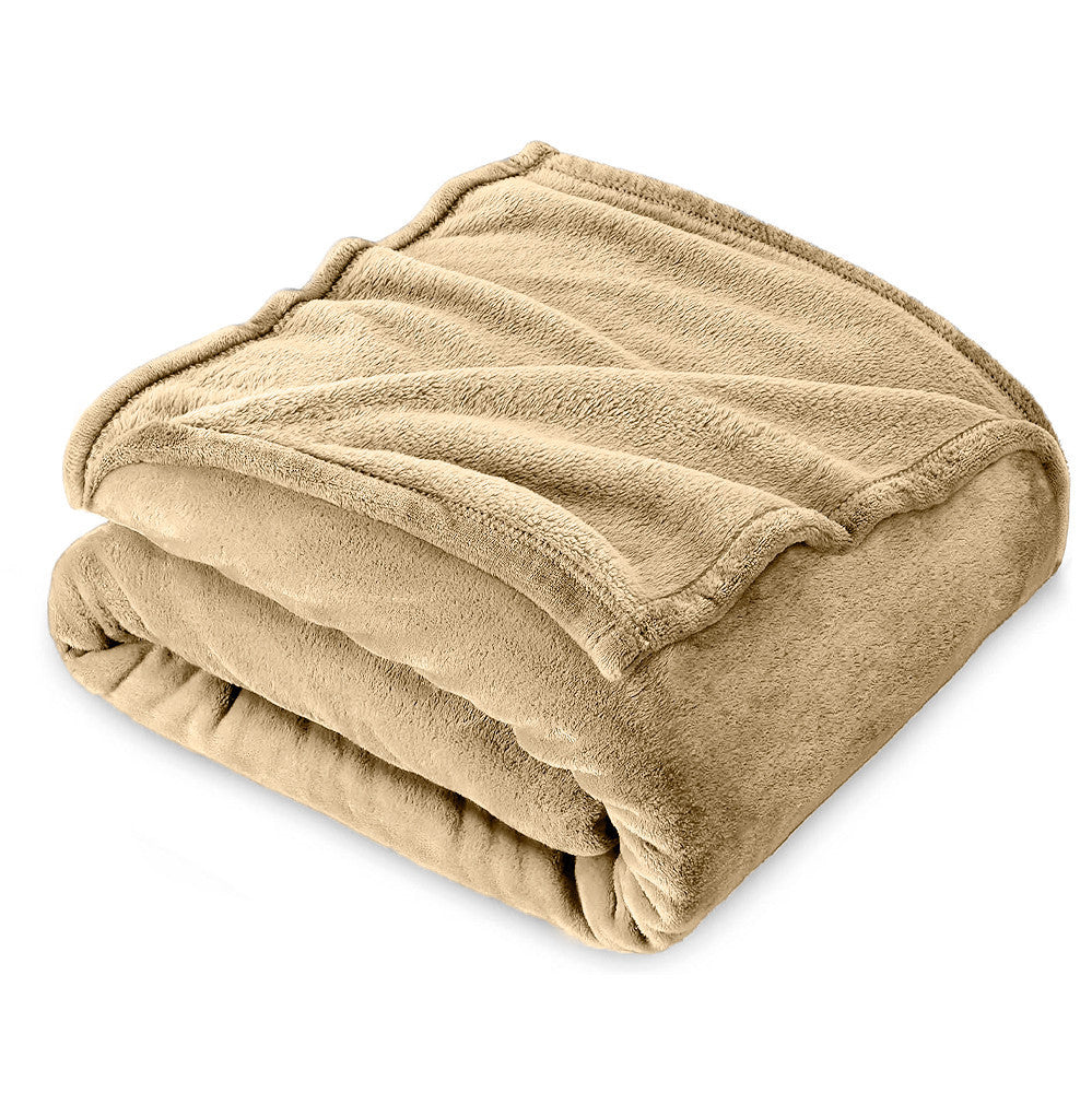 Couverture lisse pour lit matrimonial Barcelone 210x240cm, en peluche très douce