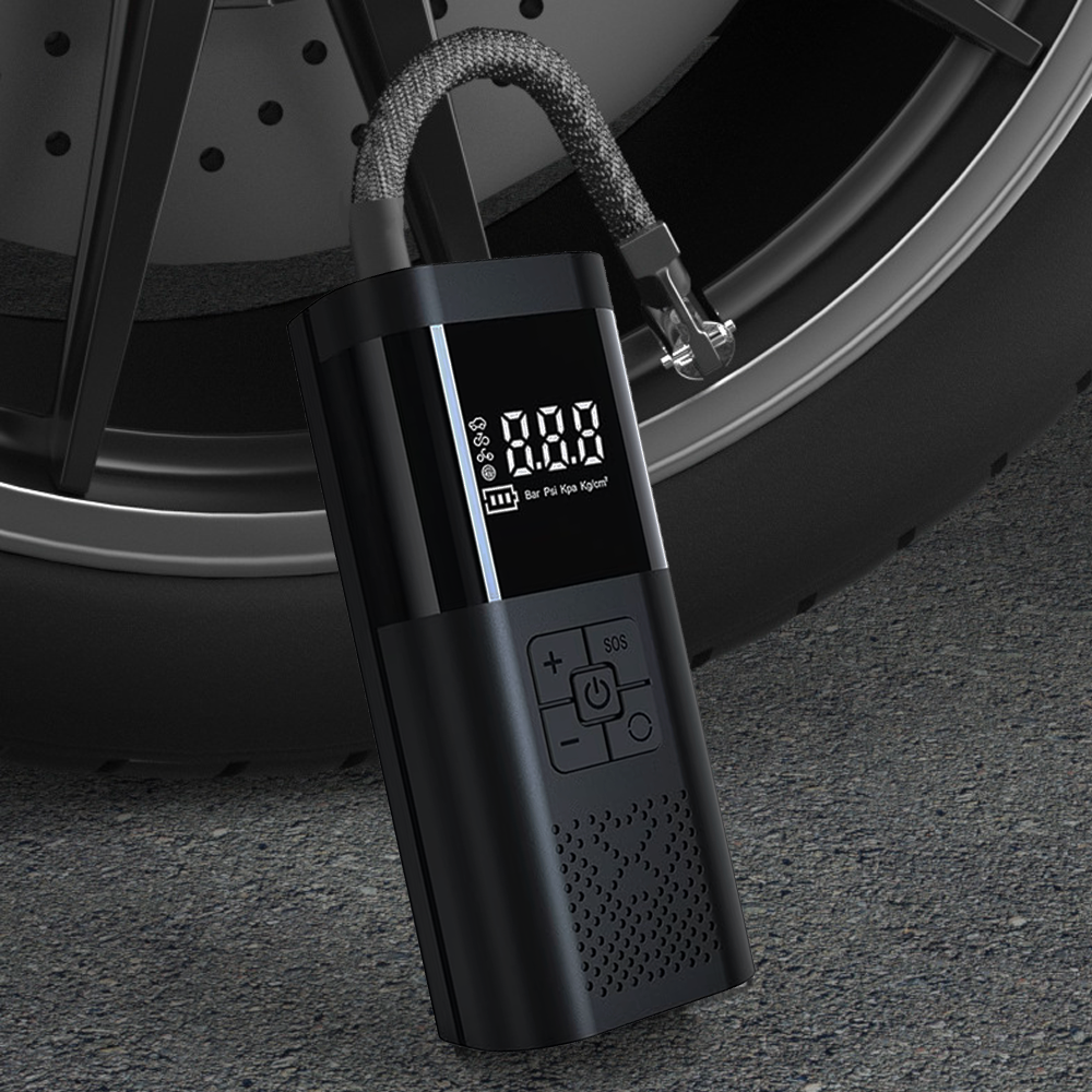 Mini compresseur d'air portable lampe poche rechargeable pour voitures ou vélos