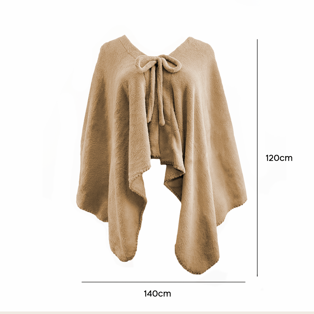 Châle avec cordon pour femme doux chaud pour l'hiver à la maison taille unique