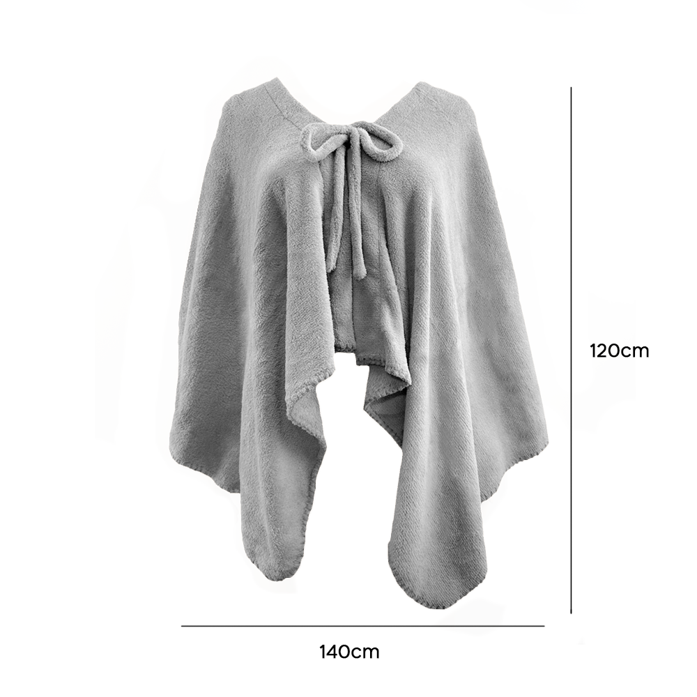 Châle avec cordon pour femme doux chaud pour l'hiver à la maison taille unique
