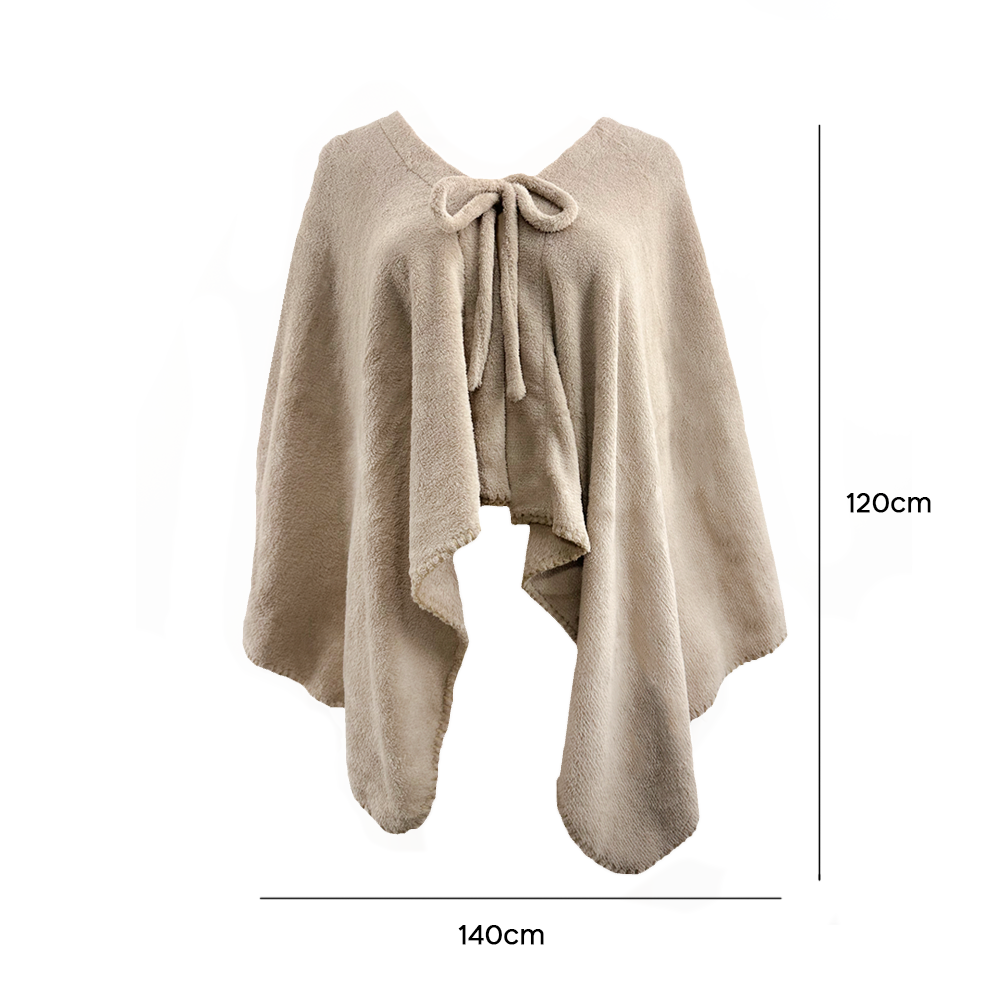 Châle avec cordon pour femme doux chaud pour l'hiver à la maison taille unique